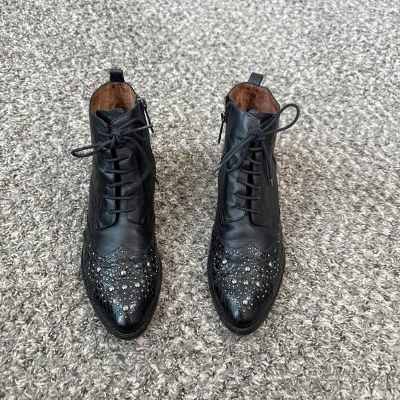 Donald J. Pliner Chukka Ankle Boots Western Studs LaceUp Zip Snakeskin Leather 8 - Picture 2 of 7